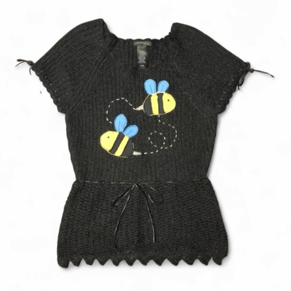 Custom Bumblebee Mohair Top Upcycled Black One of a Kind